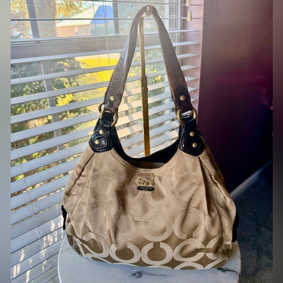 Coach Handbags - Coach Madison Beige Op Art “C”